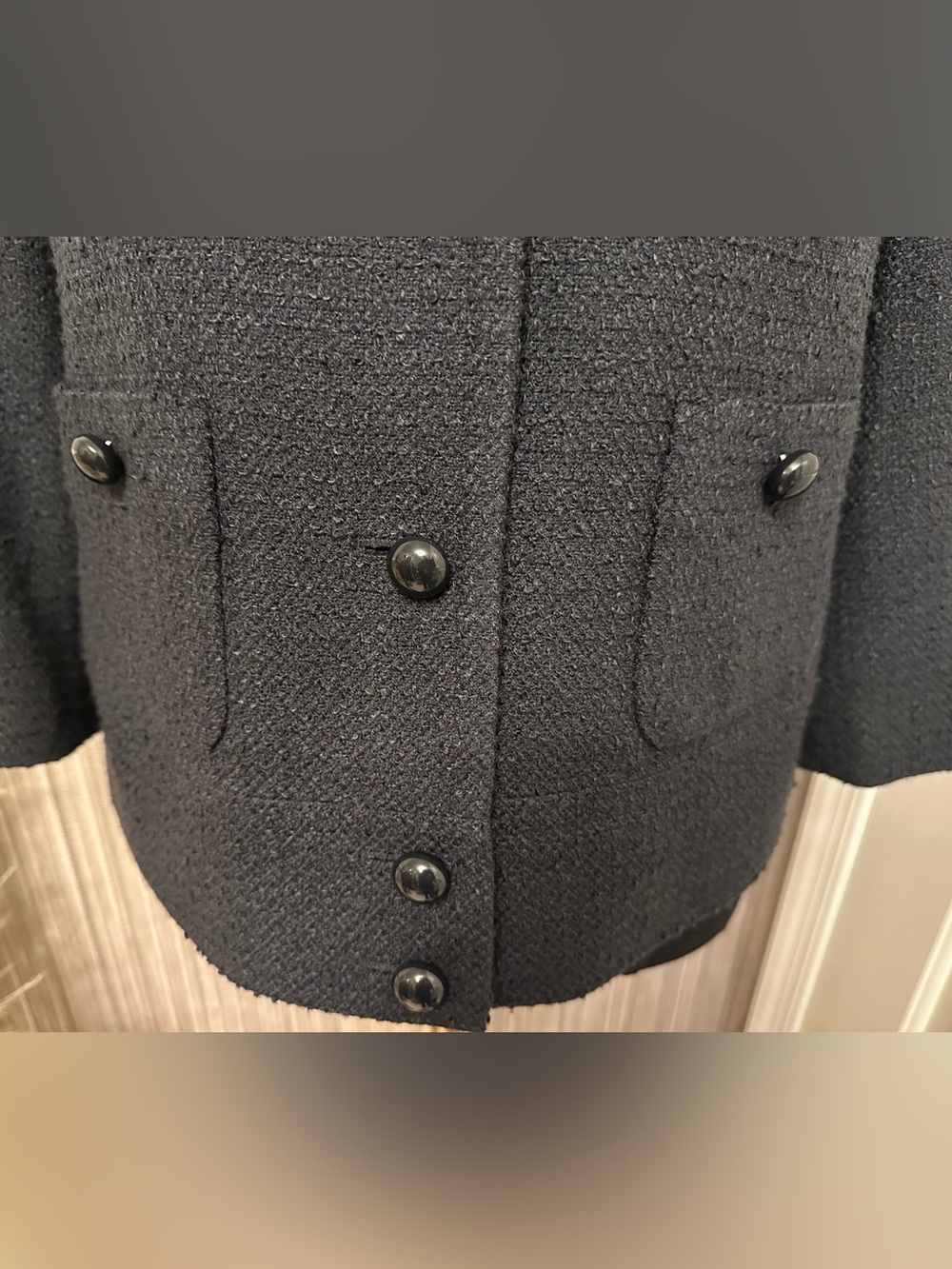 Talbots Black Bouclé Wool Blend Button Front Jacket Size 4 - Picture 5 of 11